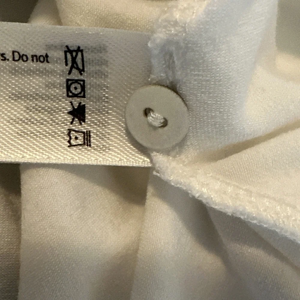 Eileen Fisher Clare Stretch Jersey Classic Collar White Shirt Size Large